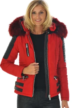 Blouson Femme Horspist Nounou Rouge Col Rouge Zz