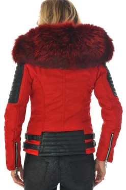 Blouson Femme Horspist Nounou Rouge Col Rouge Zz