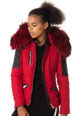 Blouson Femme Horspist Nounou Rouge Col Rouge