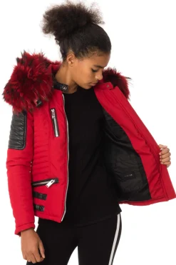 Blouson Femme Horspist Nounou Rouge Col Rouge