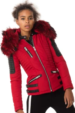 Blouson Femme Horspist Nounou Rouge Col Rouge