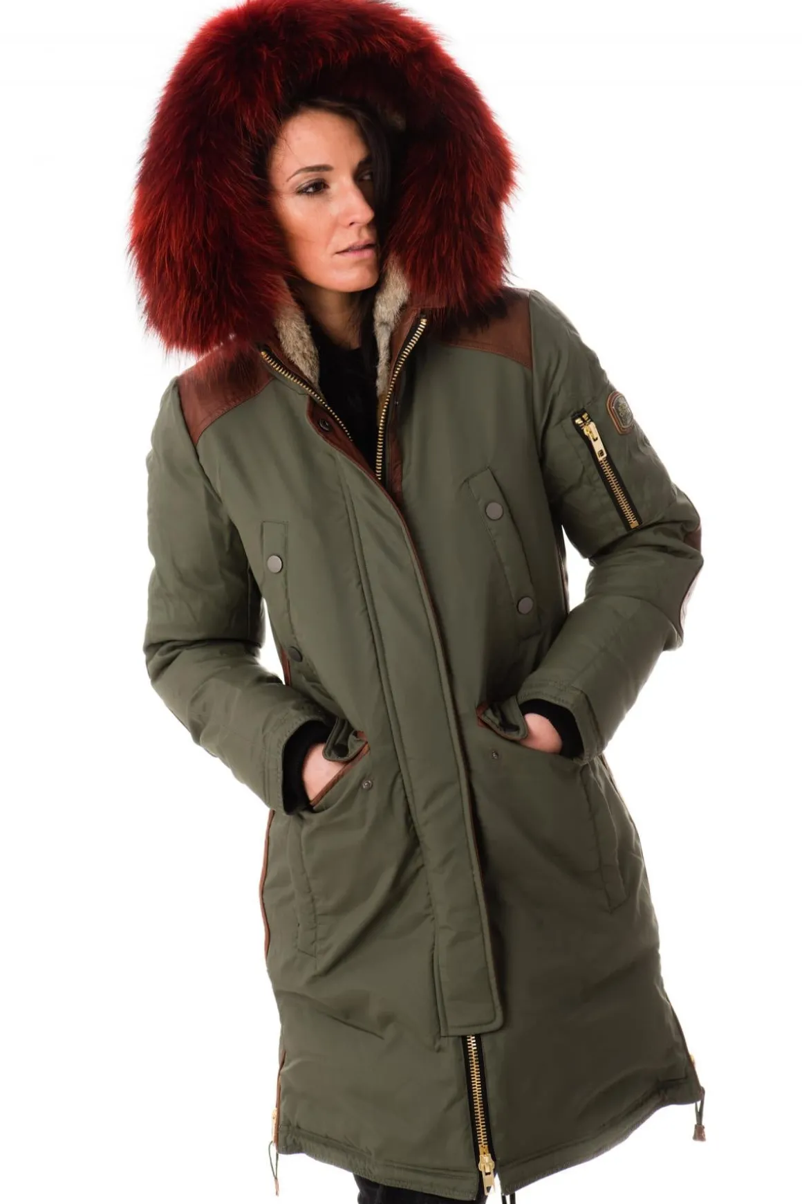 Blouson Femme Nicole Benisti Brera Army Red Zz50
