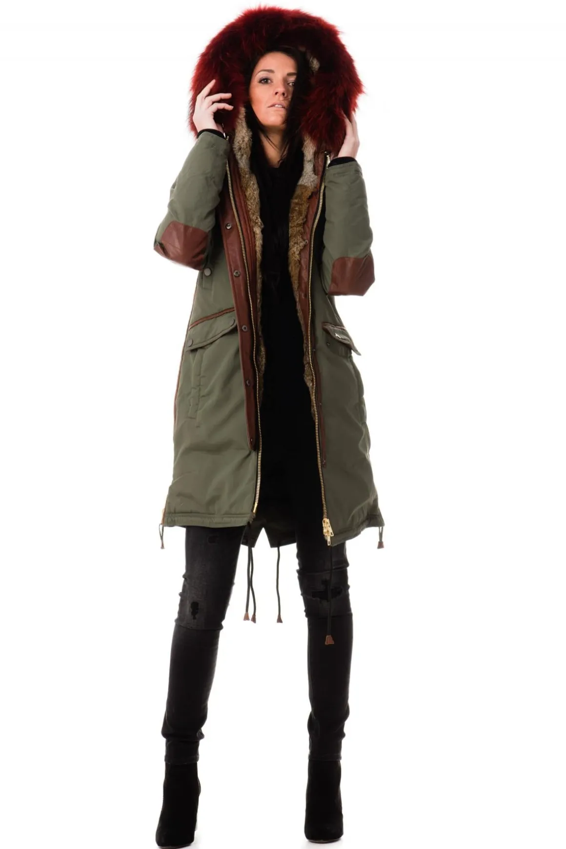 Blouson Femme Nicole Benisti Brera Army Red Zz50