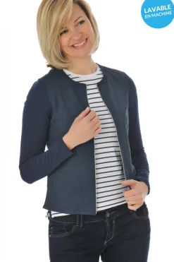 Blouson Femme Oakwood Camelia Perfo Bleu Marine 534