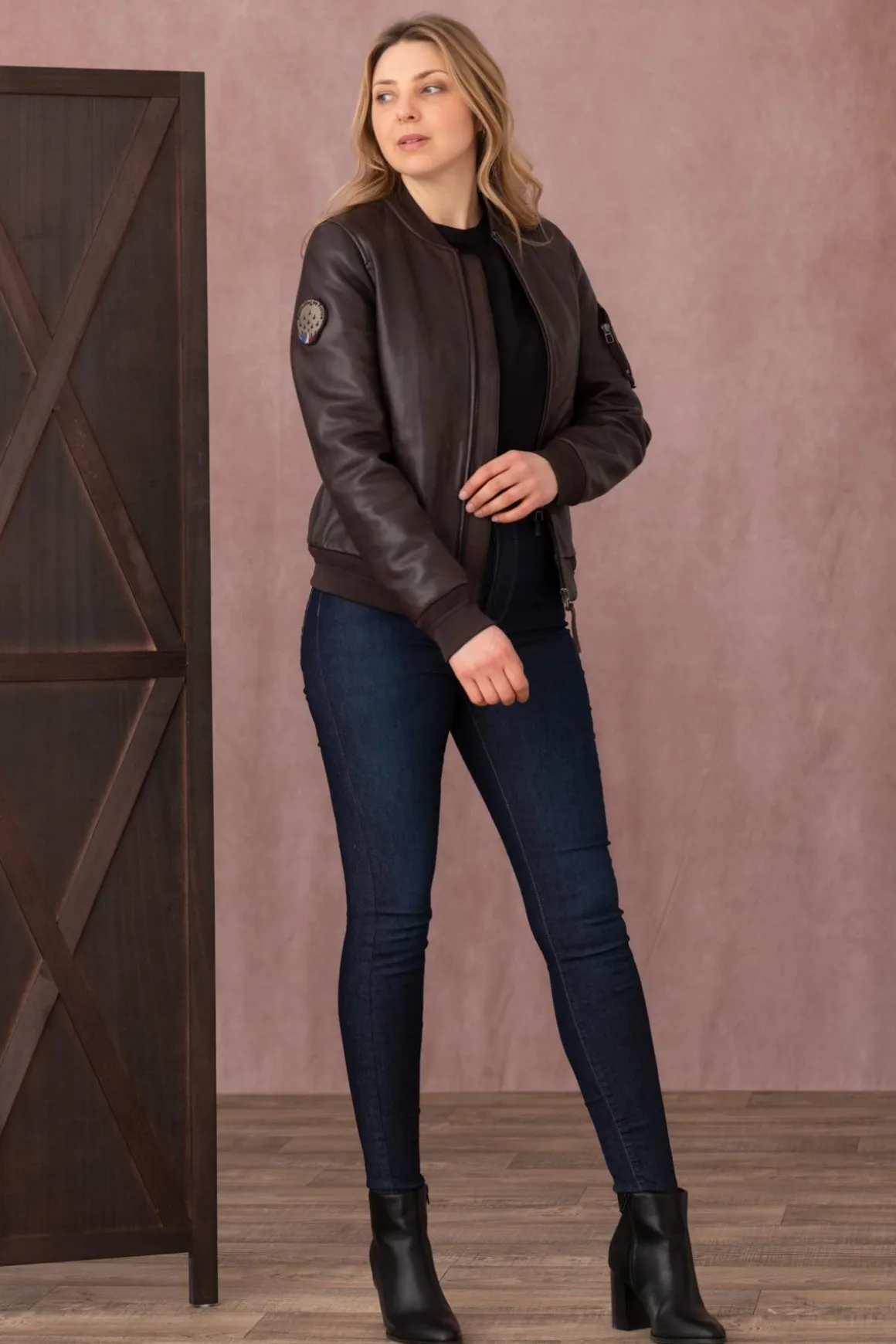 Blouson Femme Patrouille De France Baker Alpha Brown