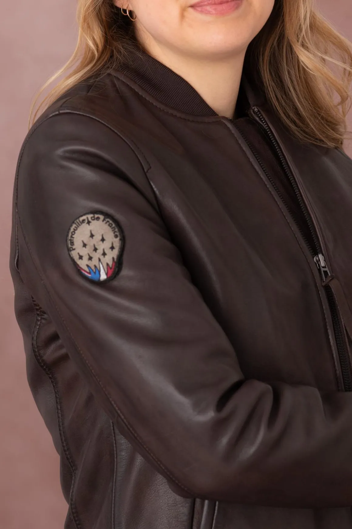 Blouson Femme Patrouille De France Baker Alpha Brown