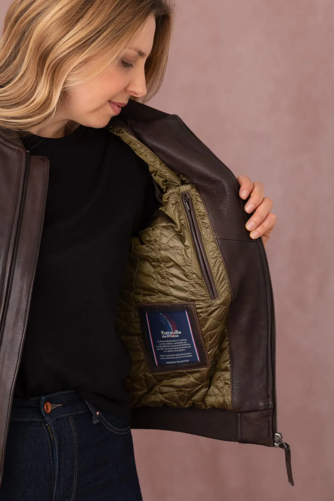 Blouson Femme Patrouille De France Baker Alpha Brown