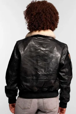 Blouson Femme Rose Garden Air Pilot Lamb Paolo Black
