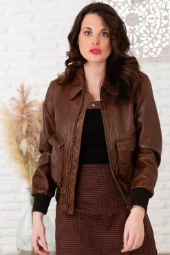 Blouson Femme Rose Garden Alicia Lamb Paolo Dark Cognac