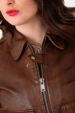 Blouson Femme Rose Garden Alicia Lamb Paolo Dark Cognac