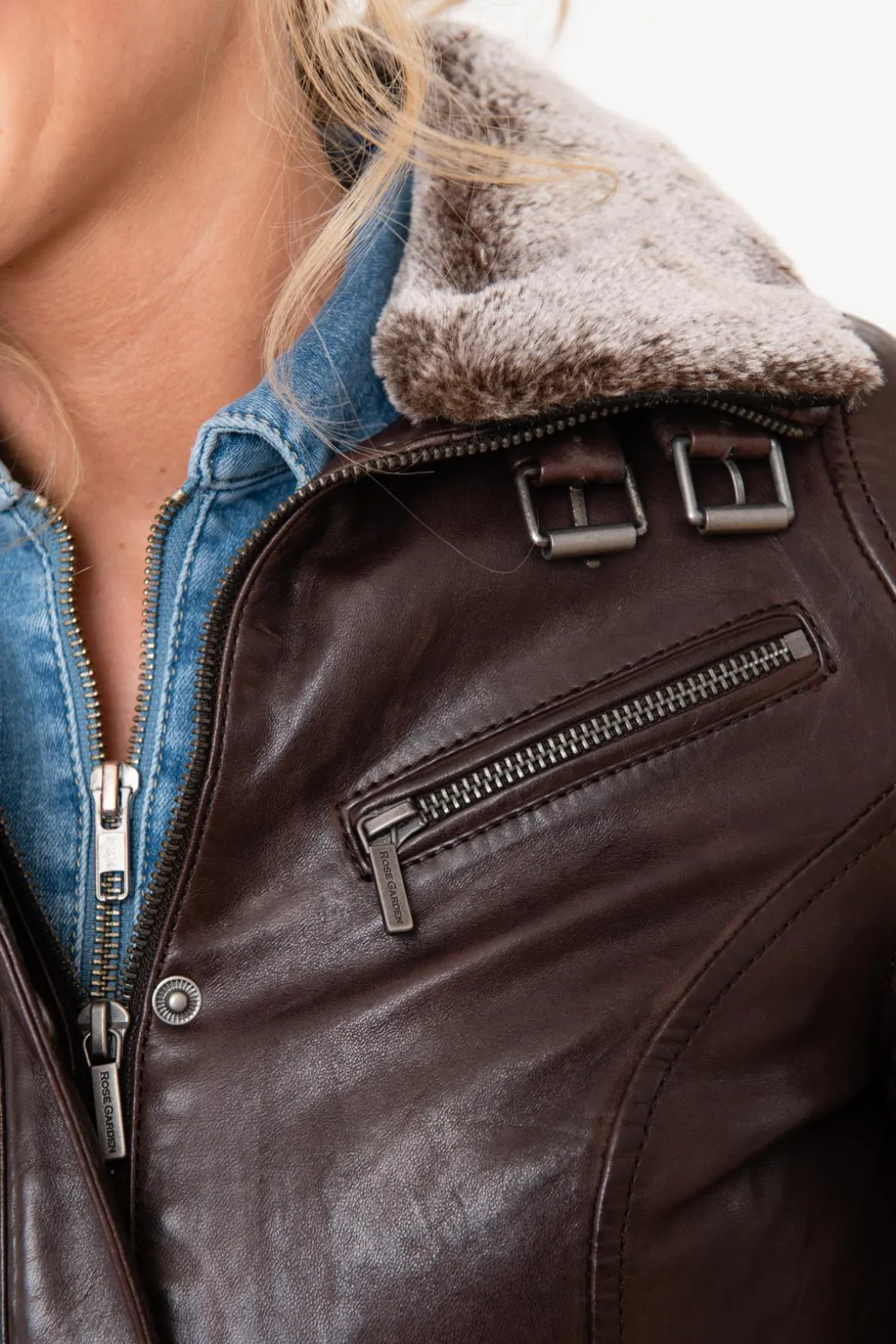 Blouson Femme Rose Garden Gemma Sheep Aosta Reddish Brown