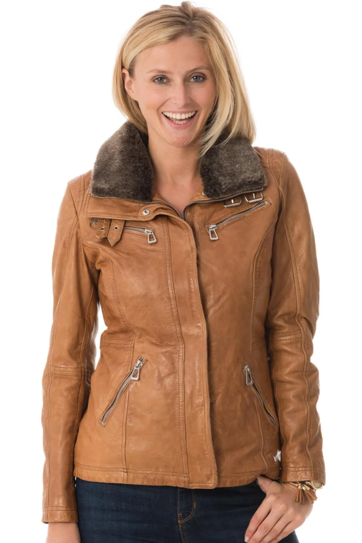 Blouson Femme Rose Garden Gemma Sheep Aosta Cognac Zz