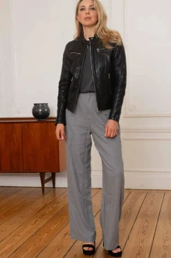 Blouson Femme Rose Garden Jolya Lamb Vita Black