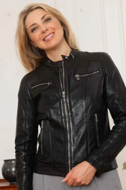 Blouson Femme Rose Garden Jolya Lamb Vita Black