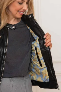 Blouson Femme Rose Garden Jolya Lamb Vita Black
