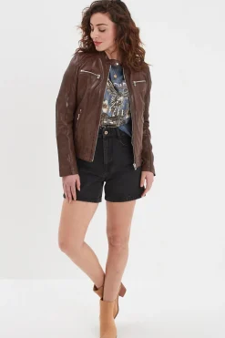 Blouson Femme Rose Garden Jolya Lamb Vita Bison