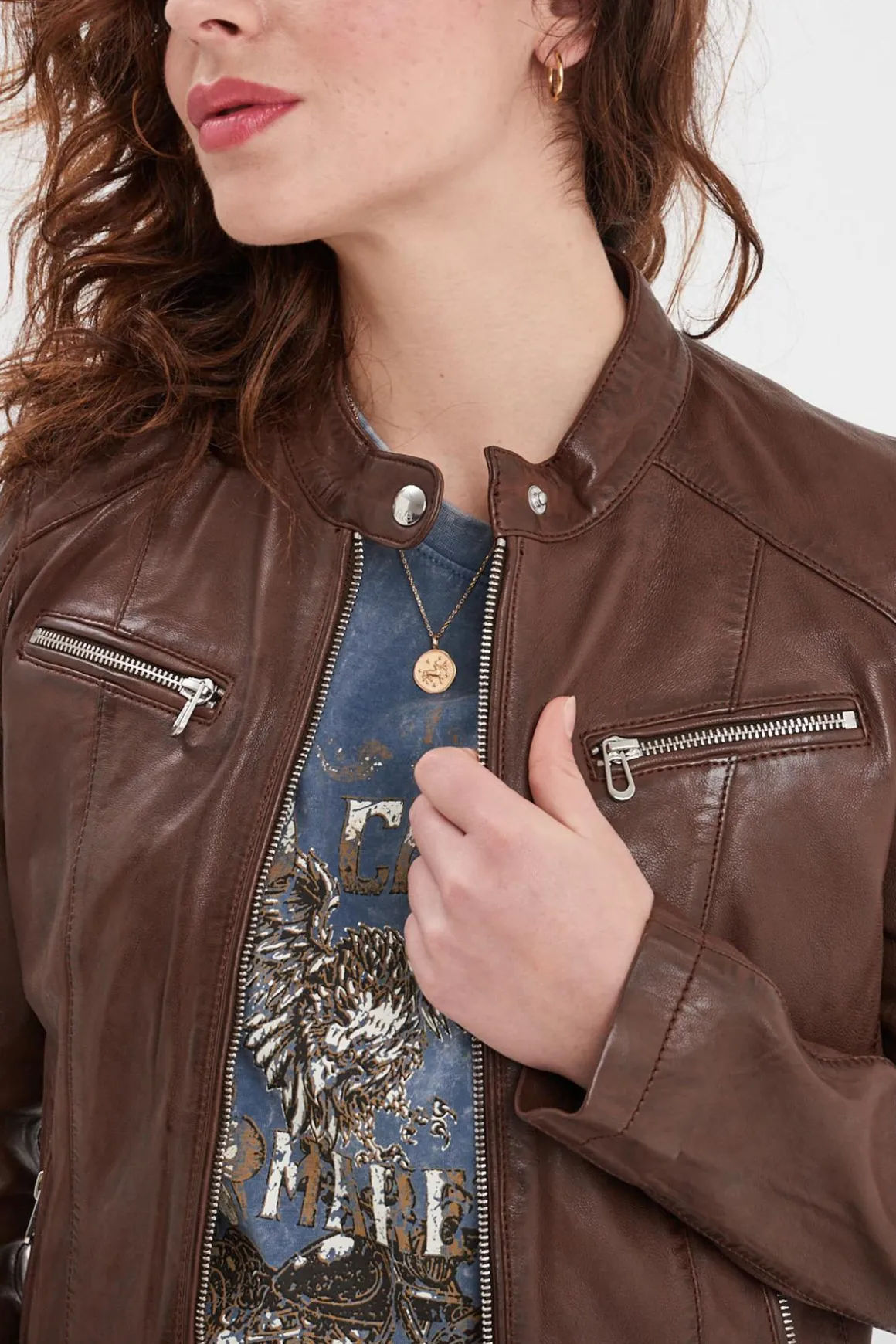 Blouson Femme Rose Garden Jolya Lamb Vita Bison