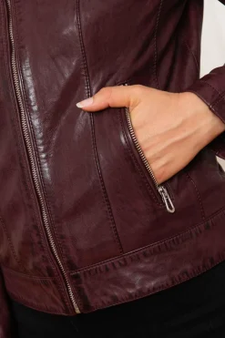 Blouson Femme Rose Garden Jolya Lamb Vita Burgandy