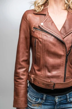 Blouson Femme Rose Garden Laurie Lamb Castel Dark Cognac Zz