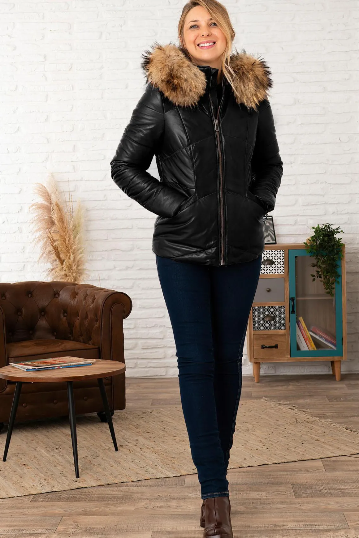 Blouson Femme Rose Garden Nagel Fur Black