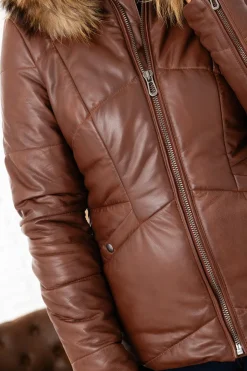 Blouson Femme Rose Garden Nagel Fur Dark Cognac