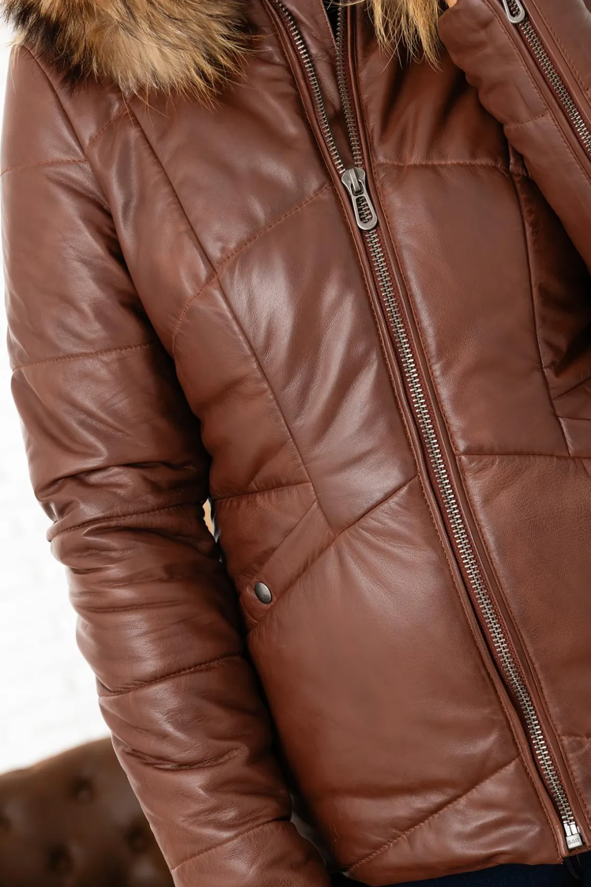 Blouson Femme Rose Garden Nagel Fur Dark Cognac