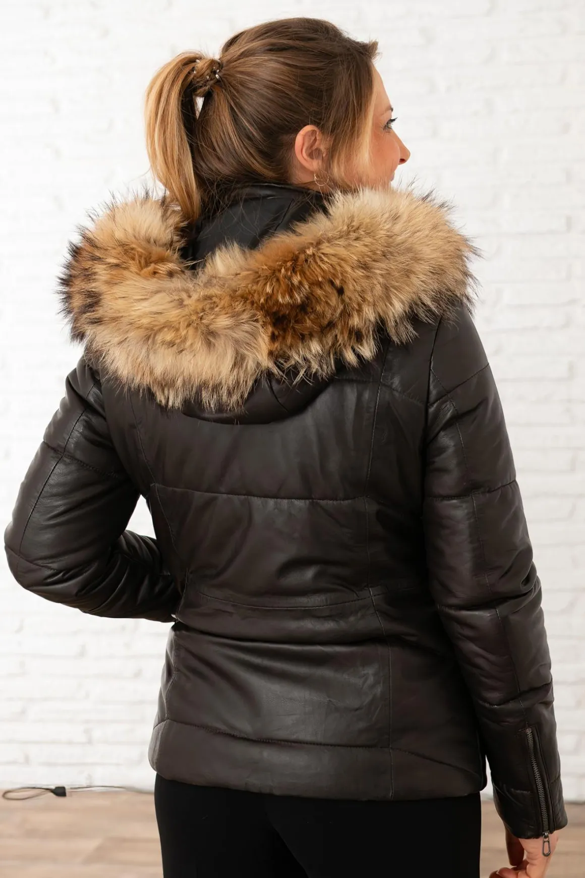 Blouson Femme Rose Garden Nagel Fur Brown