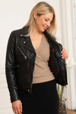 Blouson Femme Rose Garden Olympe Lamb Vita Black