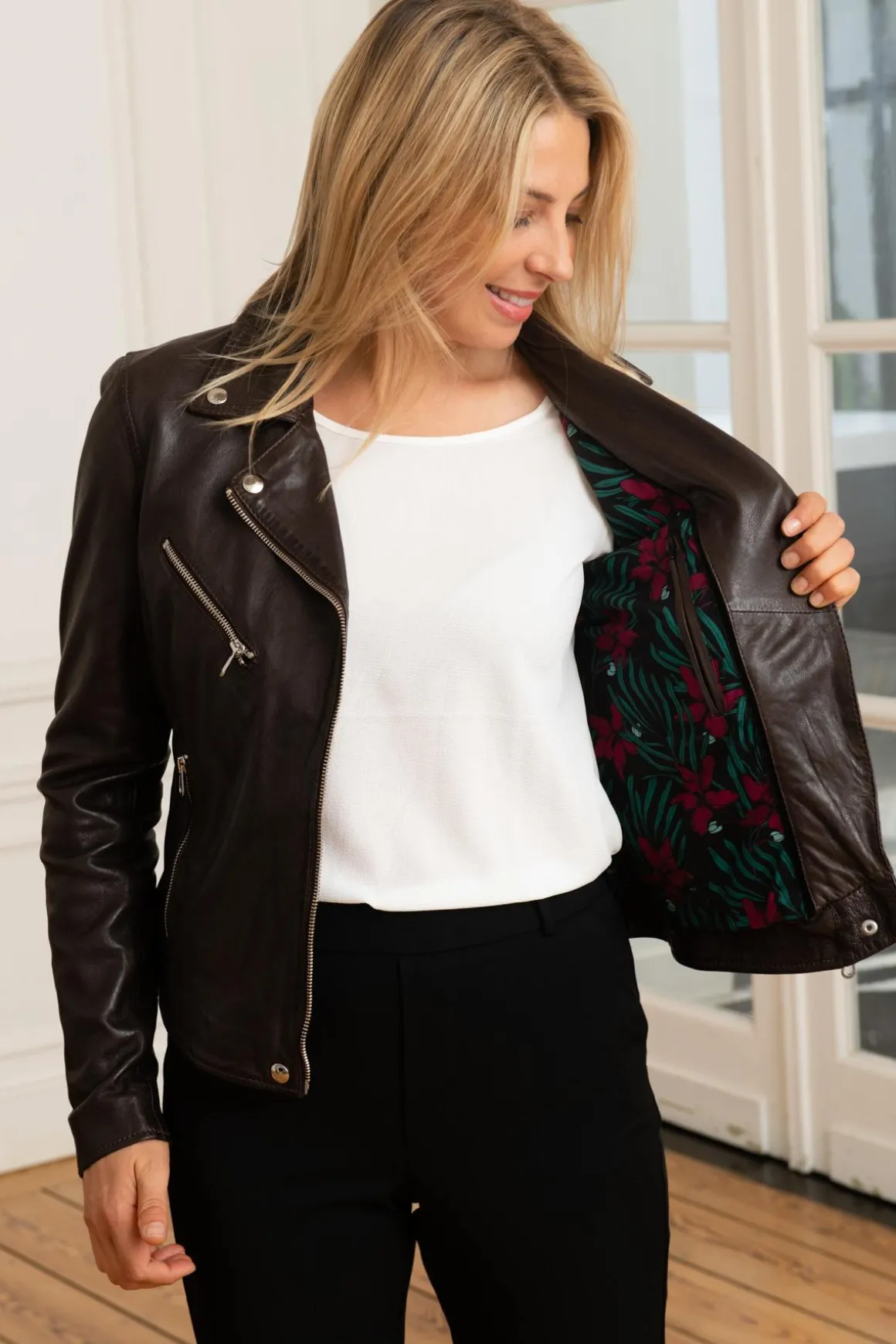 Blouson Femme Rose Garden Olympe Lamb Vita R.brown