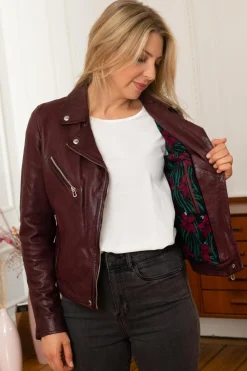 Blouson Femme Rose Garden Olympe Lamb Vita Burgandy