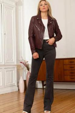 Blouson Femme Rose Garden Olympe Lamb Vita Burgandy