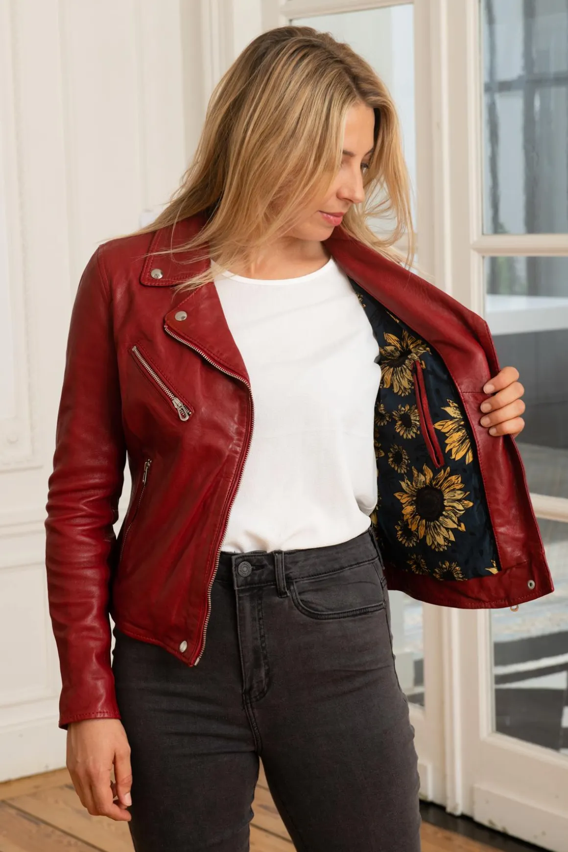 Blouson Femme Rose Garden Olympe Lamb Vita Red Chili