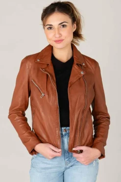 Blouson Femme Rose Garden Olympe Lamb Vita Cognac