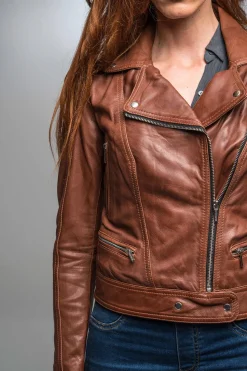 Blouson Femme Rose Garden Panema Lamb Castel Dark Cognac Zz10