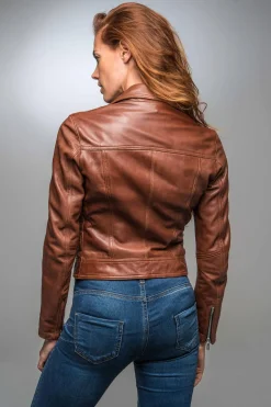 Blouson Femme Rose Garden Panema Lamb Castel Dark Cognac Zz10