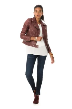 Blouson Femme Rose Garden Panema Lamb Castel Burgundy Zz10