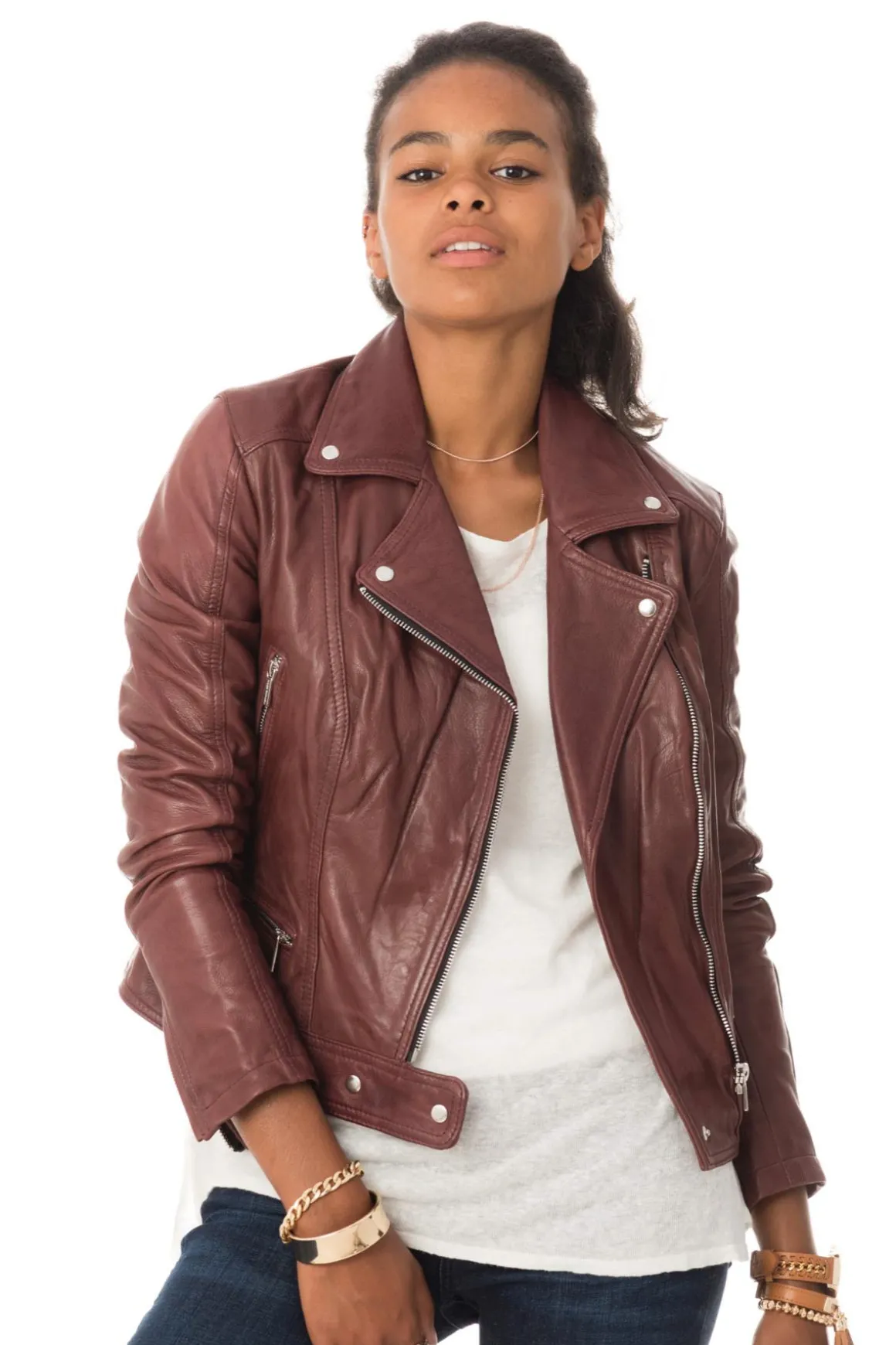 Blouson Femme Rose Garden Panema Lamb Castel Burgundy Zz10