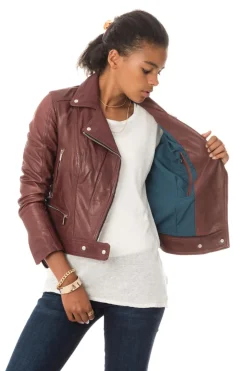 Blouson Femme Rose Garden Panema Lamb Castel Burgundy Zz10