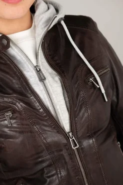 Blouson Femme Rose Garden Silene Hood Sheep Aosta Reddish Brown