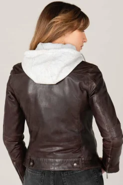 Blouson Femme Rose Garden Silene Hood Sheep Aosta Reddish Brown