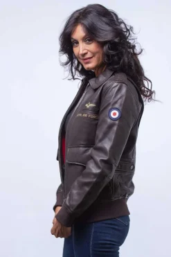 Blouson Femme Royal Air Force Molly2 Dark Brown