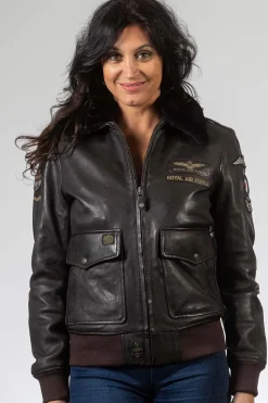 Blouson Femme Royal Air Force Molly Dark Brown