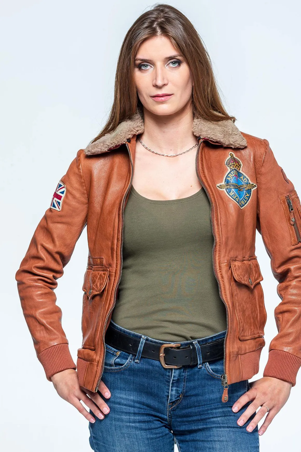 Blouson Femme Royal Air Force Blackbird Raf Havane