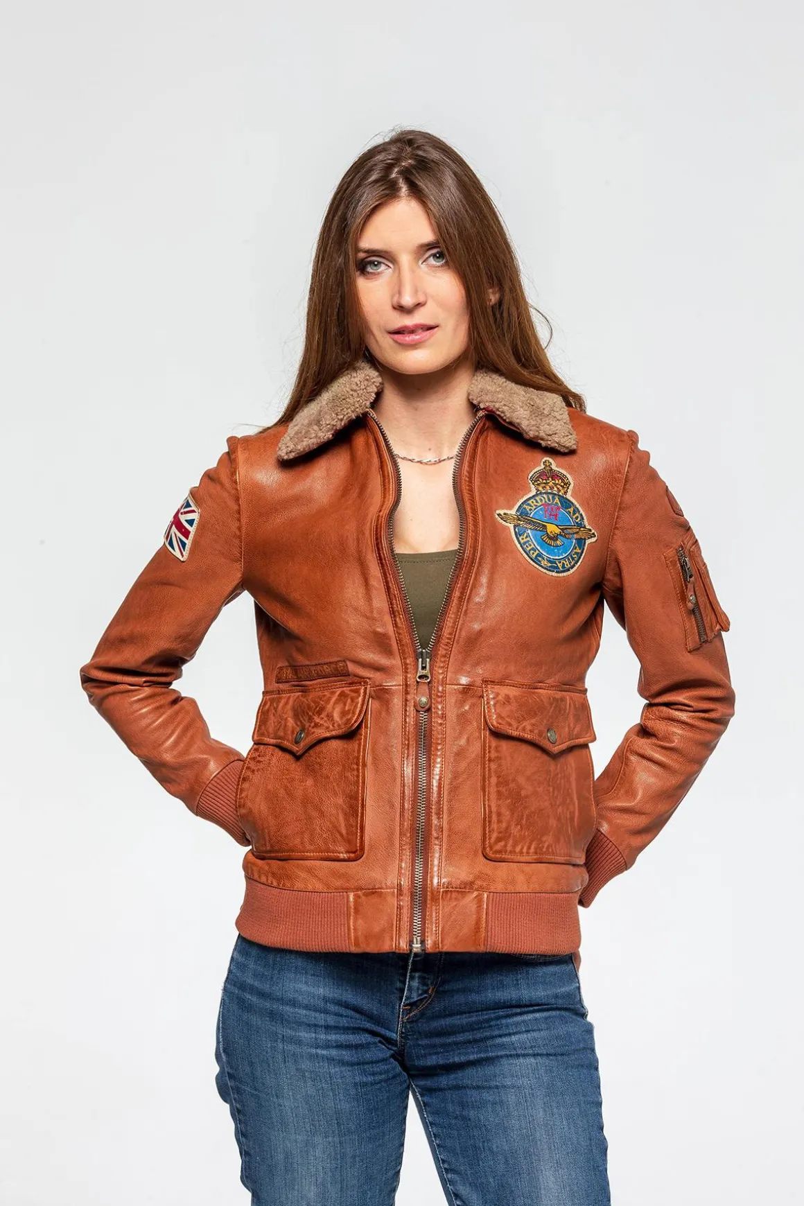 Blouson Femme Royal Air Force Blackbird Raf Havane