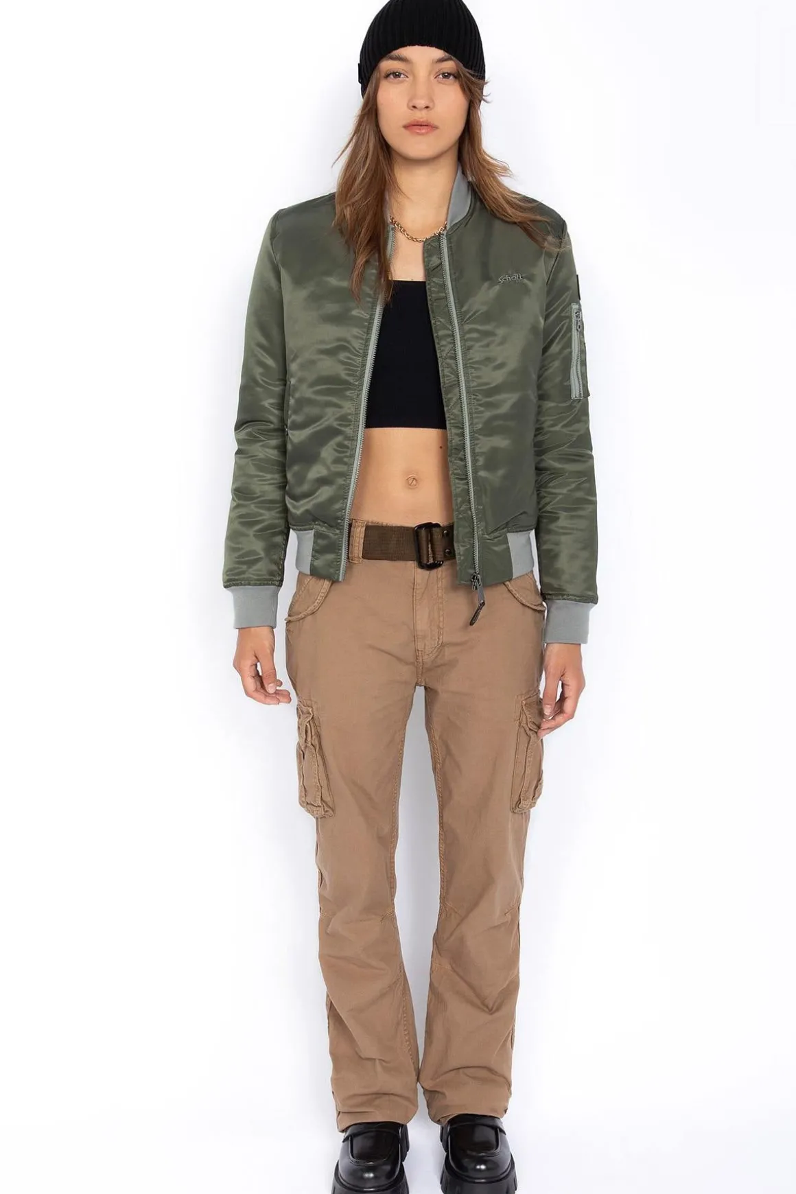 Blouson Femme Schott Airforcewrs Sage Kaki