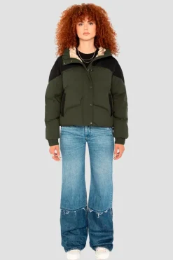 Blouson Femme Schott Bayleew Kaki / Black