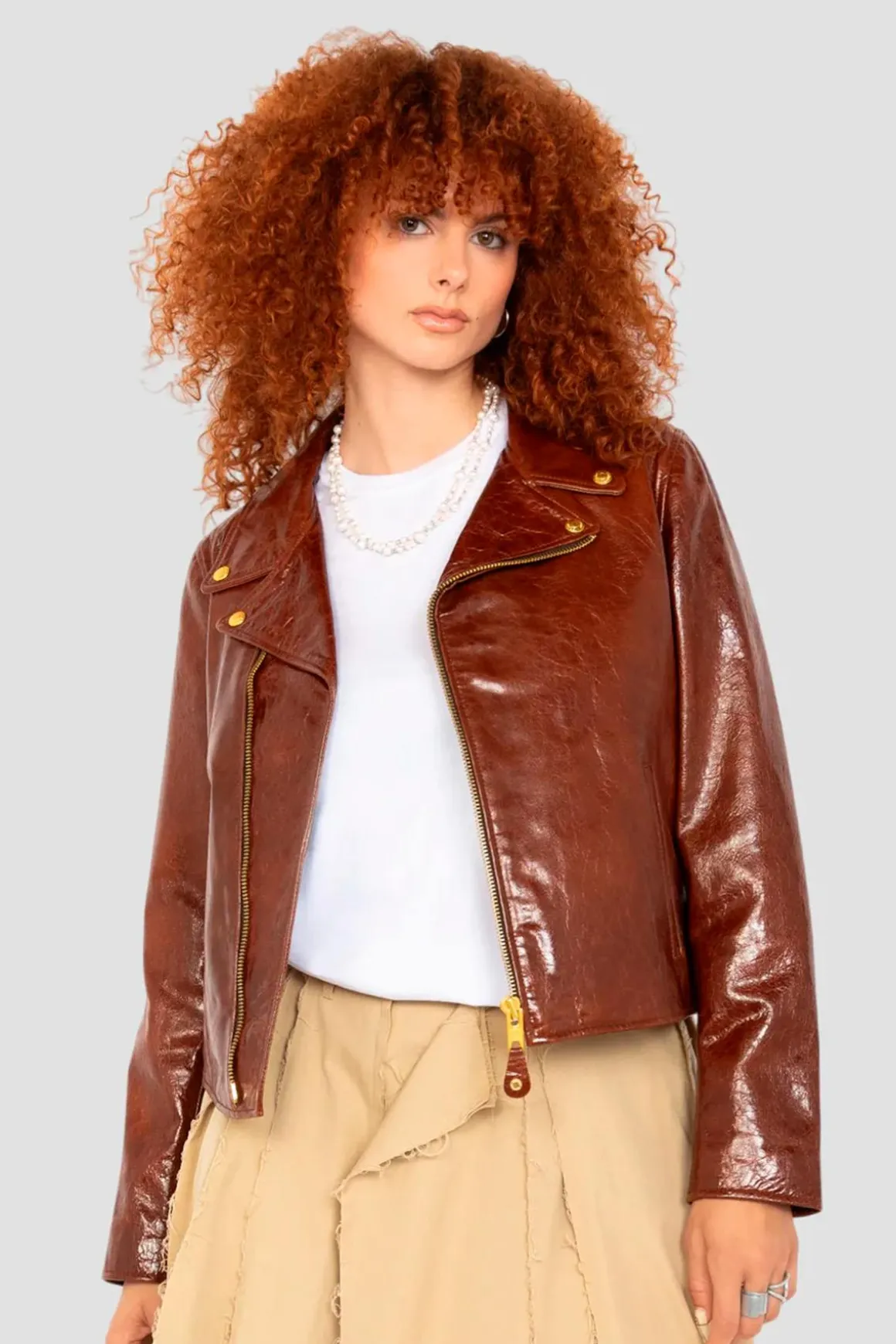 Blouson Femme Schott Lcwaxelle Brown