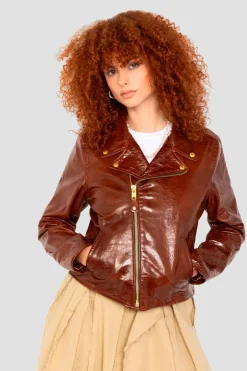 Blouson Femme Schott Lcwaxelle Brown