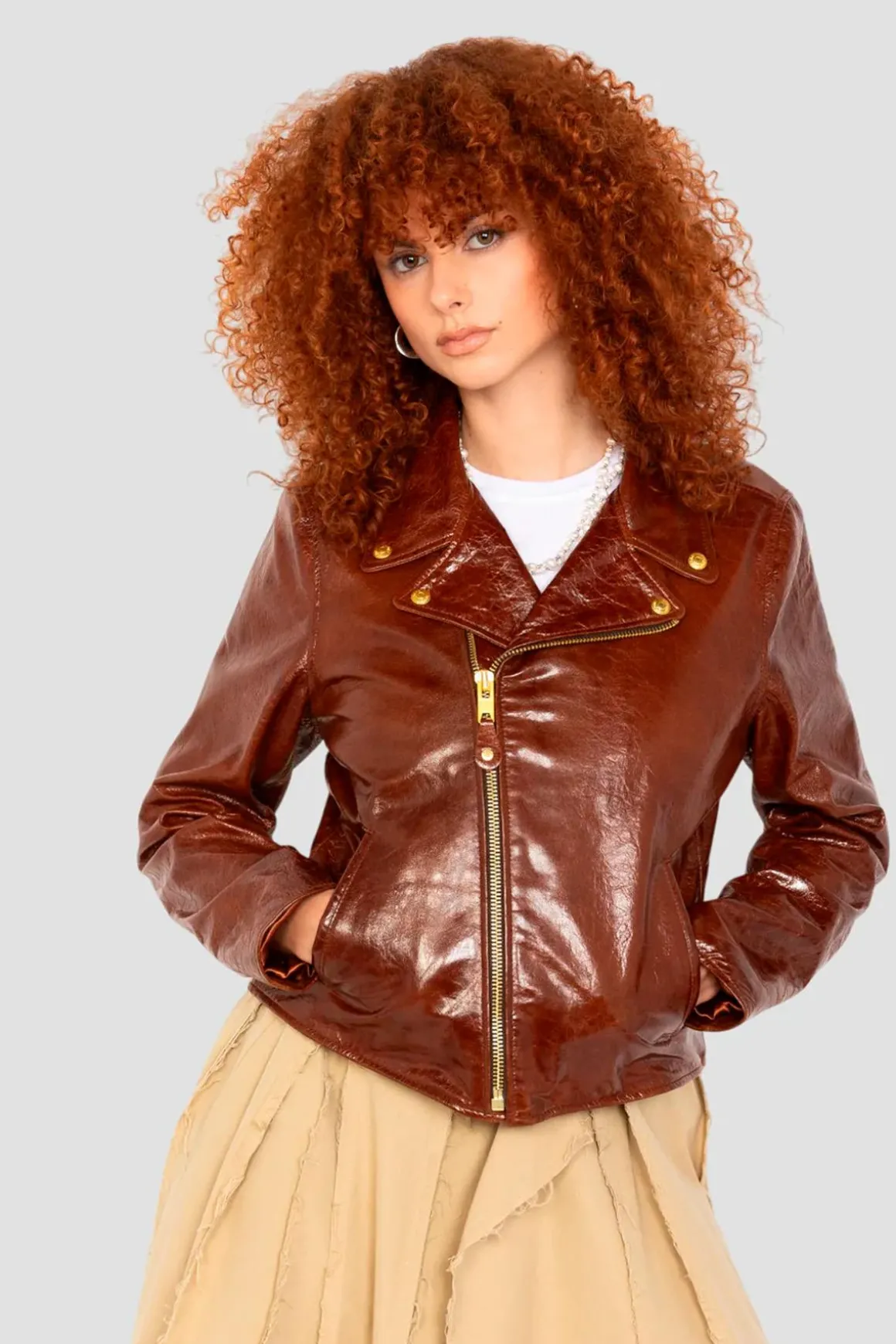 Blouson Femme Schott Lcwaxelle Brown