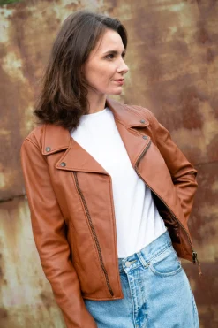 Blouson Femme Schott Lcw8614 Cognac